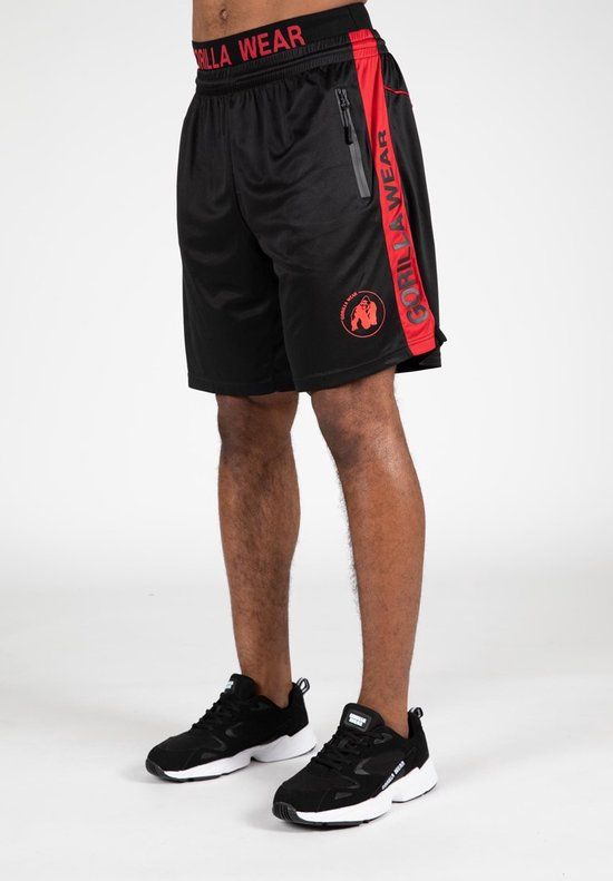 Gorilla Wear Atlanta Shorts - Men - Black/Red - 4XL