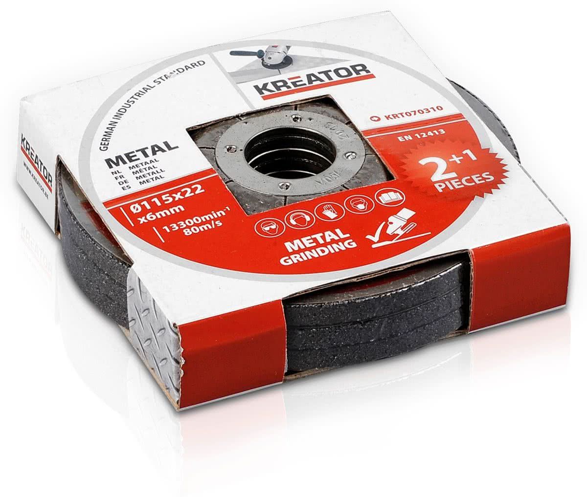 Kreator KRT070310 Afbraamschijf voor metaal - Ø115 mm – 3 stuks