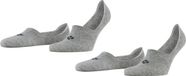 Burlington Everyday 2-Pack onzichtbaar effen katoen multipack footies heren grijs - maat 45-46