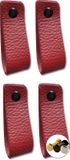 Brute Strength BIGsave B.V. Leren handgrepen - Bordeaux Rood - 4 stuks - 16,5 x 2,5 cm