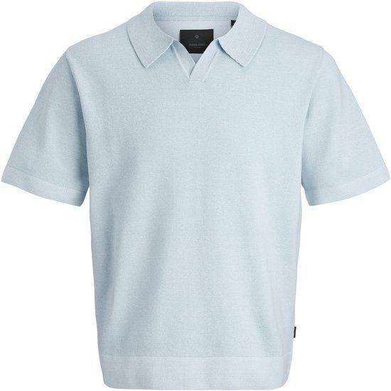 JACK&JONES JPRBLAMILANO SPRING KNIT SPLIT NEC JNR Jongens Polo Katoen Chambray Blue Maat 128