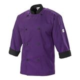 Mercer Culinary Millennia Uni 3/4 mouw jas, paars met zwart, 1X