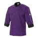 Mercer Culinary Millennia Uni 3/4 mouw jas, paars met zwart, 1X