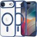 Techsuit Hoesje geschikt voor Apple iPhone Air - Luxury Crystal Back Cover - MagSafe - Transparant/Donkerblauw