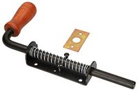 KOTARBAU Veergrendel 260 mm boutgrendel deurgrendel zwart roestvrij houten handvat weerbestendig met vering deurgrendel schuifdeuren deuren effen