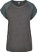 Urban Classics Contrast Raglan Tee Femme T-shirt - houtskool/vert - XL
