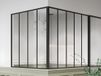 Fenêtre d'angle intérieure en verre en aluminium thermolaqué - Noir - BAYVIEW L 150 cm x H 130 cm x P 120 cm