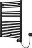 Plieger Elba Elektrische handdoekradiator – Handdoek verwarmer – Met klokthermostaat – 94.2 cm x 60 cm – 500 Watt – Mat zwart