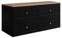 3xE living meuble bas de salle de bain, noir/chêne, 20 (2 x 60) x 46 x 58 cm