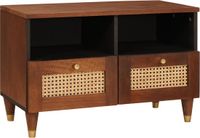 vidaXL meuble TV avec tiroir Brun 70 x 33,5 x 46 cm Bois de manguier massif