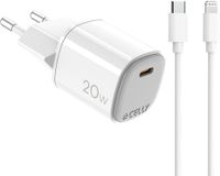 Celly Thuislader + USB-C naar Lightning Kabel – MFI- 20 Watt - GaN technologie - Snel opladen