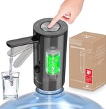 KitchenBoss Elektrische Waterpomp voor Waterfles 5 Gallon, USB-Oplaadbare Flessenwaterdispenser, Draagbare Waterpomp voor Flessen 3,8-18,9L, voor Thuis, Kantoor & Camping