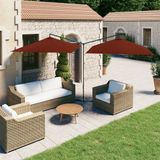 vidaXL Dubbele Parasol met Stalen Paal 600x300 cm Terracottakleurig