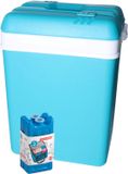 Merkloos Eda-Plastiques Koelbox met koelelementen - 15 liter - kunststof - blauw - 30 x 22 x 39 cm