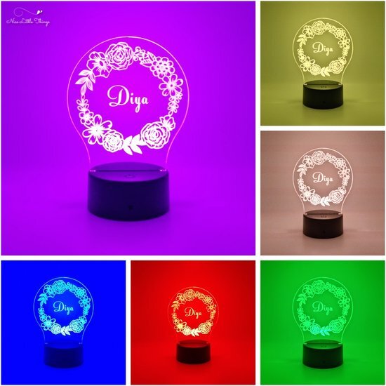 [Nice Little Things] - Gepersonaliseerde RGB LEDlamp Bloemenkrans