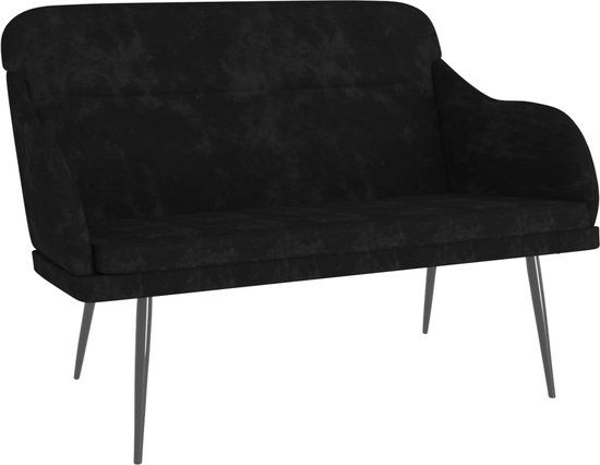 vidaXL Bankje - 110x76x80 cm - Fluweel - Zwart