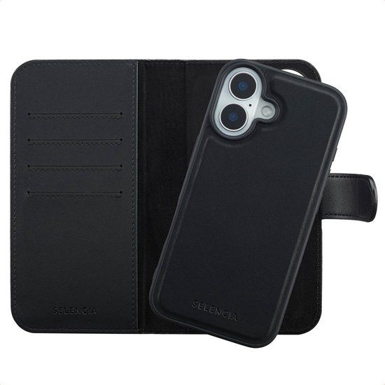 Selencia Olyn Bookcase - Geschikt voor Apple iPhone 16 - Zwart