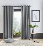 Catherine Lansfield Pinsonic Chevron Thermisch Oogje 46x54 Inch Gordijnen Zilver