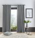 Catherine Lansfield Pinsonic Chevron Thermisch Oogje 46x54 Inch Gordijnen Zilver