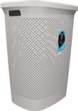 Merkloos Bahama Warenvertriebs Gmbh Wasmand - met deksel - grijs - 60 liter - kunststof