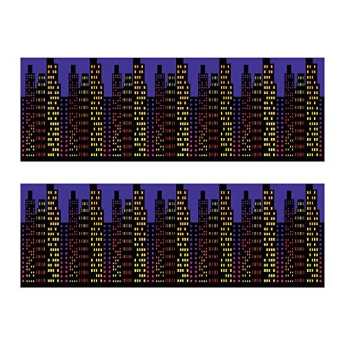 Groepskruis Cultuur Cityscape Kunststof Achtergrond 2 stuks. Multi kleuren