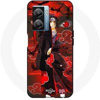 Maniacase Etui Narzo 50 5G Demon Slayer Kimetsu no Yaiba Itachi Uchiha rood voorkant