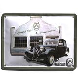 Les Collections Retro Metalen Plaat Reliëf 20x15 cm Citroën Traction Garage