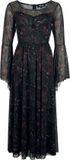 Gothicana by EMP Gothicana Zwarte lange jurk met een all-over print en een pentagramhanger - Dames - S