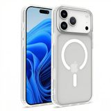 Seaflar iPhone 17 Pro hoes met MagSafe, volledige bescherming, schokbestendig, dun, doorschijnend, mat, dubbellaags hybride (TPU bumper + acryl rug), wit
