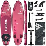 Flypark Opblaasbaar paddleboard, stabiel paddleboard voor vissen en familie, 3 m, 300 x 89 cm, extra groot opblaasbaar paddleboard, 195 kg lagers, camerahouder, schouderriem