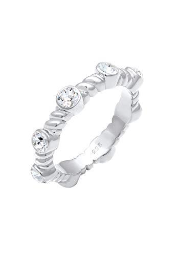 Elli Premium ring gedraaid Infinity Swarovski® kristallen 925 zilver,