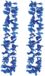 Fiestas Guirca Hawaii bloemen krans/slinger - 2x - blauw - kind/volwassenen - verkleed tropische bloemen slingers