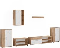 Vicco Woonwand Berno, Goudkleurig Eiken/Wit, Set van 6 stuks