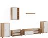 Vicco Woonwand Berno, Goudkleurig Eiken/Wit, Set van 6 stuks