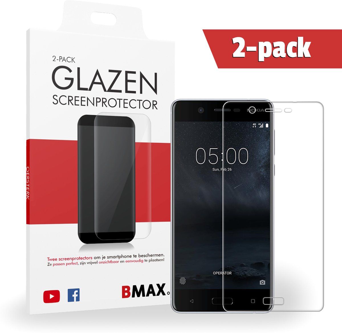 BMAX Nokia 5 Glazen Screenprotector Full Cover 3D