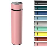 Homealexa 500 ml koffiebekers reismokken, roze waterfles vacuüm isolerende beker 304 roestvrij staal, touchscreen temperatuurmeter, slimme mok voor warmte en kou
