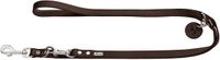 Hunter Verstelbare Looplijn Leder Donkerbruin - Hondenriem - 200x1.6 cm