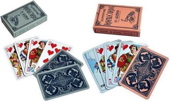 Royal cards No 48200 Hondjes speelkaarten - 2 pakjes - 1x roze - 1x blauw