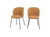 Lot de 2 chaises en tissu jaune moutarde, pieds métal noir