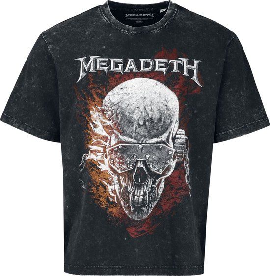 Megadeth Flames Heren T-shirt - antraciet - L