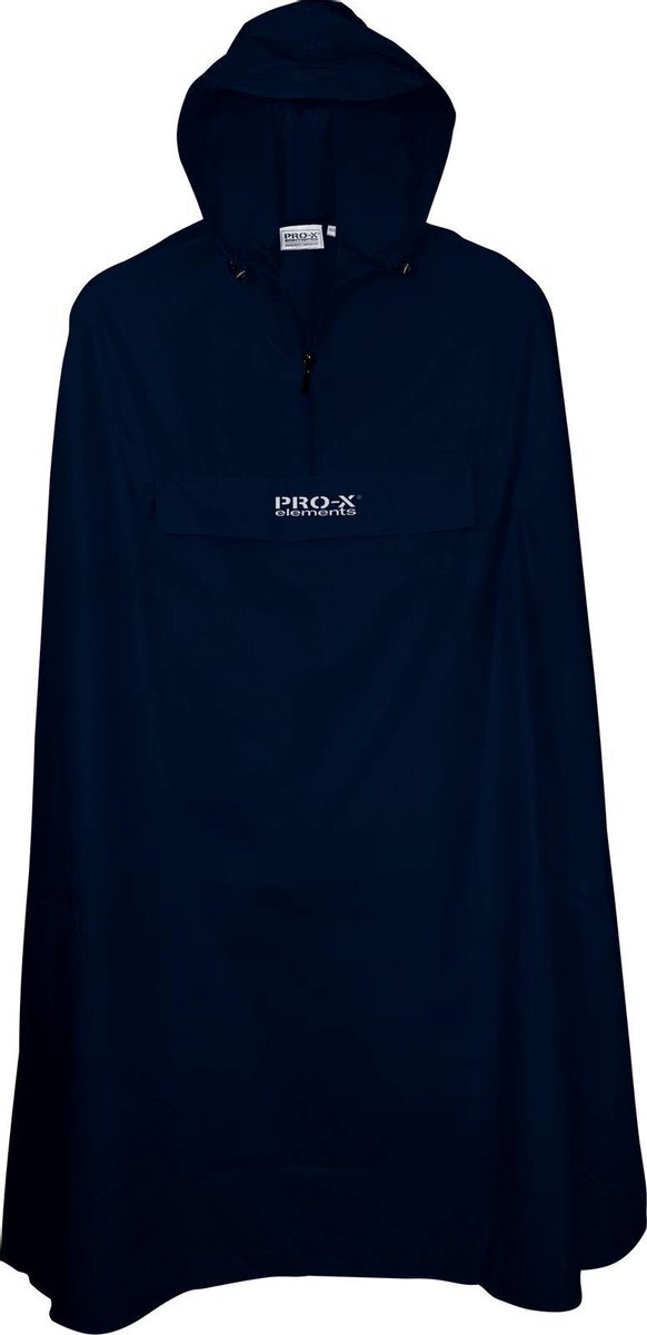 Pro-x Elements Poncho Paso marine blauw - volwassenen - Xplus - Pro-X Elements - 5000mm Waterdicht - winddicht XL/XXL