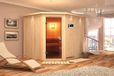Karibu Malin Sauna avec Châssis de Toit, Porte en Verre Bronze, Poêle Bio 9 kW Commande Externe