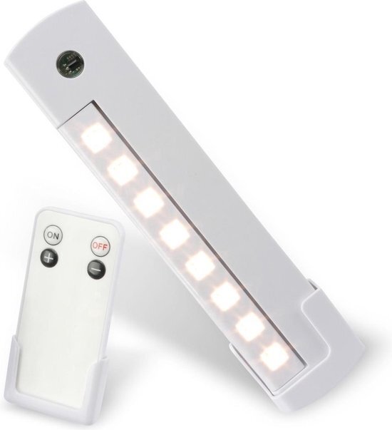 Grundig LED Kastverlichting / Cabinet Lights - Dimbaar - 8 LED - 180 graden roteerbare lichtstrip Met afstandsbediening (voor aan/uit