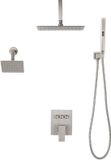 Vevor Douchesysteemset 10 inch Regendouchesysteem / 6 inch Wandmontagekop / 2-in-1 Handdouche, Geborsteld Nikkel