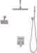 Vevor Douchesysteemset 10 inch Regendouchesysteem / 6 inch Wandmontagekop / 2-in-1 Handdouche, Geborsteld Nikkel