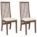 VidaXL Eetkamerstoelen met kussens, 2 stuks, massief hout, rubber, bruin