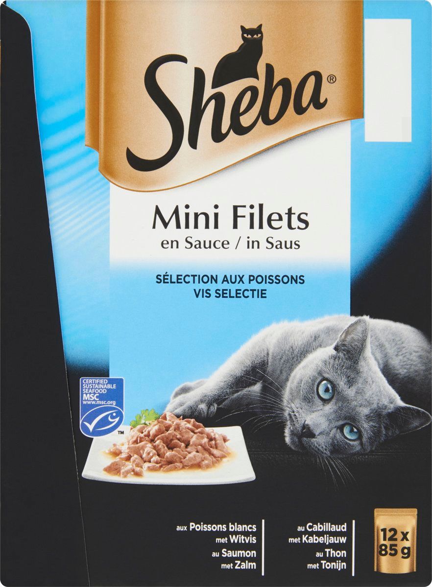 Sheba Multipack Mini Filets Saus Vis 12x85 g