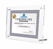 TUKA-i-AKUT Acryl Posterlijsten voor A4 Poster, Dubbel Acryl Paneel Kristalheldere, Desktop Tafelblad Displayframe voor Familiefoto Documenten Certificaat Flyer Posters, TKD9400-A4-1x