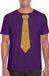 Bellatio Design Shoppartners Bv Paars fun verkleedkleding t-shirt - met stropdas - in glitter goud - heren - korte mouwen - carnaval - vip - glamour L
