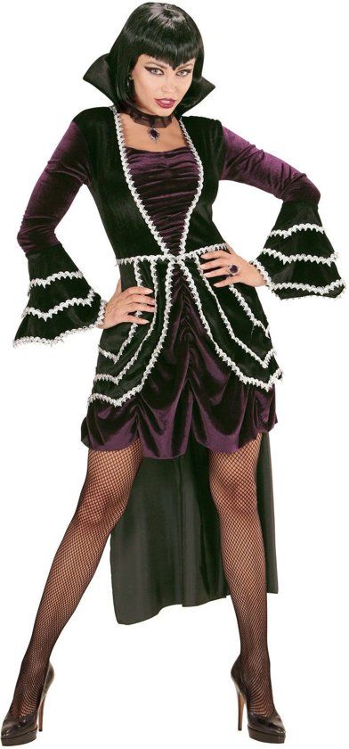 Widmann Gotisch Kostuum Gothic Vamp Wijde Mouw Vrouw Large Halloween Verkleedkleding